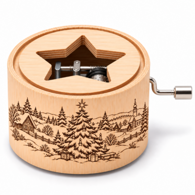 Holzspieluhr-mit-Stern-und-Winterdorf