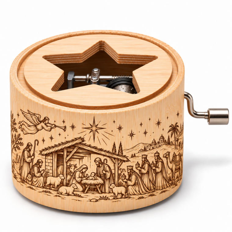 Spieluhr O du fröhliche mit dem Motiv: Weihnachtswunder in Bethlehem