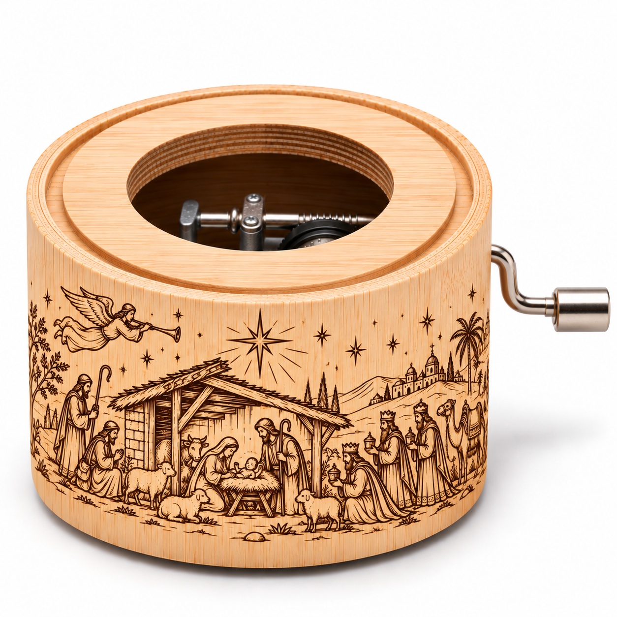 Spieluhr O du fröhliche mit dem Motiv: Weihnachtswunder in Bethlehem