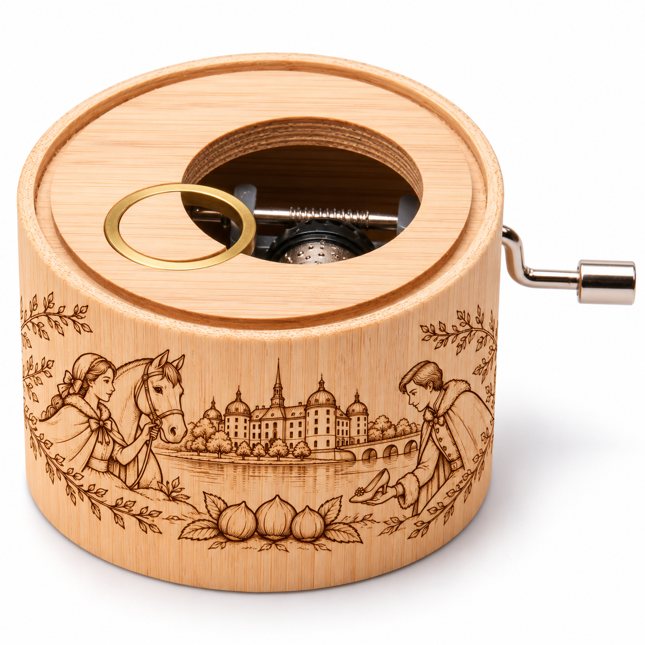Spieluhr mit der Titelmelodie: Drei Haselnüsse für Aschenbrödel, deluxe edition, Motiv: Aschenbrödels Märchenzauber
